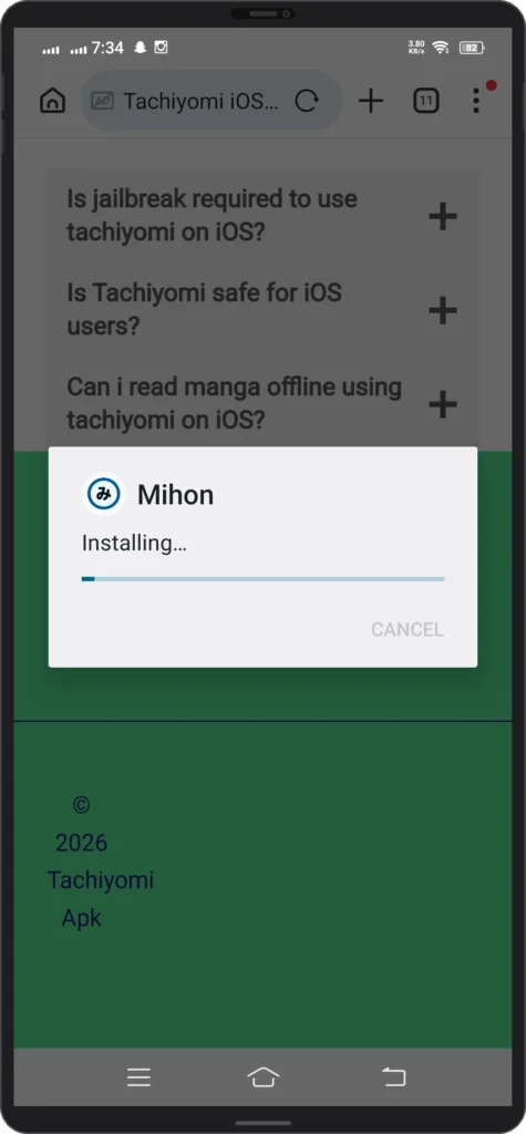 Mihon APK Download (v0.19.9) – Best Free Tachiyomi Alternative 2026 6 installing